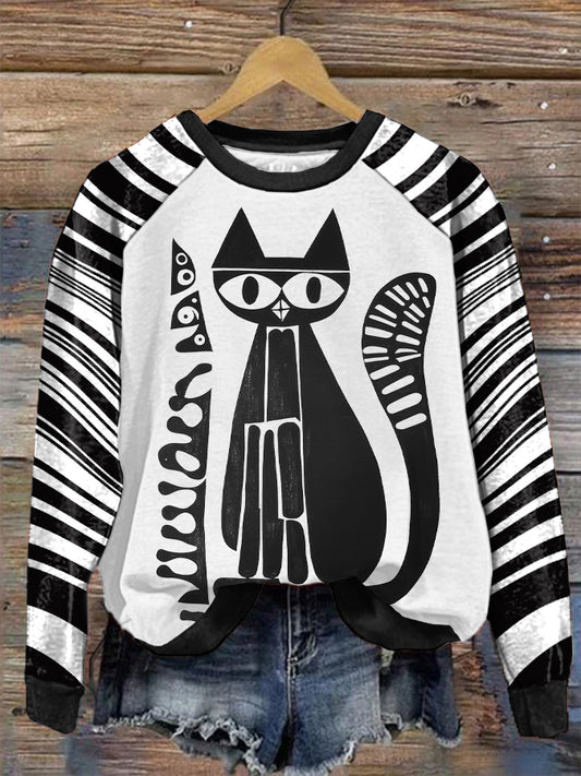 Sweatshirts Mexican Folk Art Cat Femme