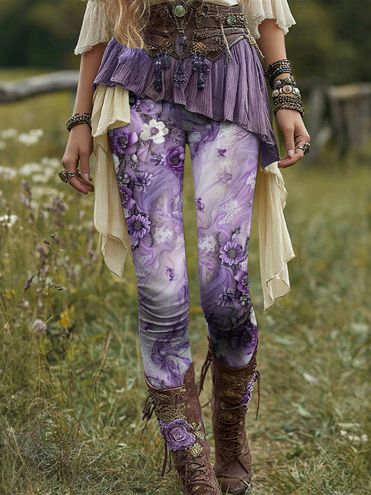 Leggings à imprimé floral pour femmes