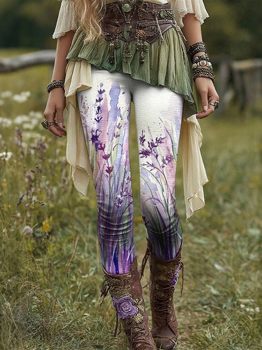 Leggings à imprimé floral pour femmes