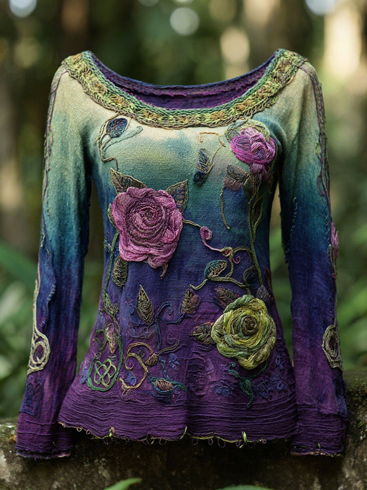T-shirts décontractés à imprimé floral botanique pour femmes