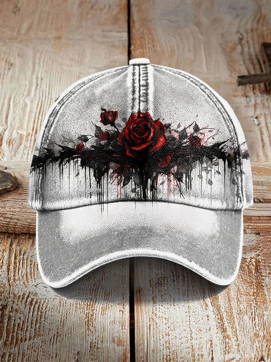 Chapeau unisexe Halloween Rose rouge sang