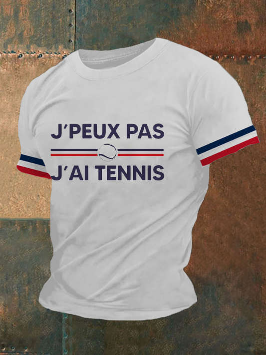 T-shirt décontracté imprimé tennis pour hommes
