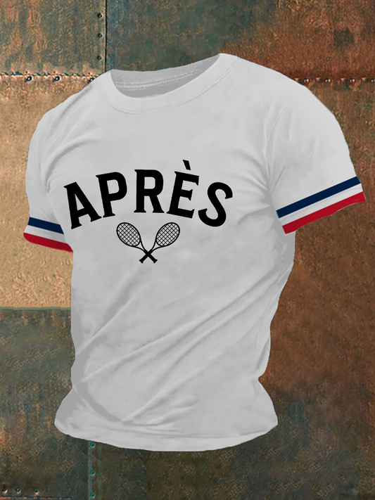 T-shirt décontracté imprimé tennis pour hommes