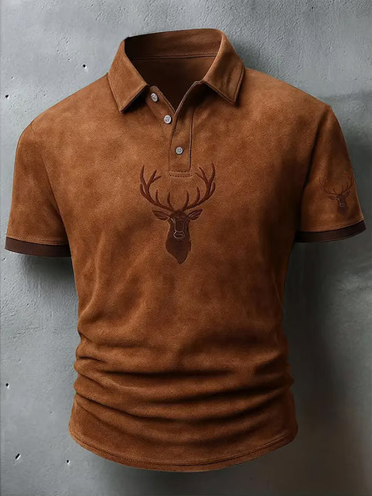 Haut décontracté à imprimé rétro Western Antler pour hommes
