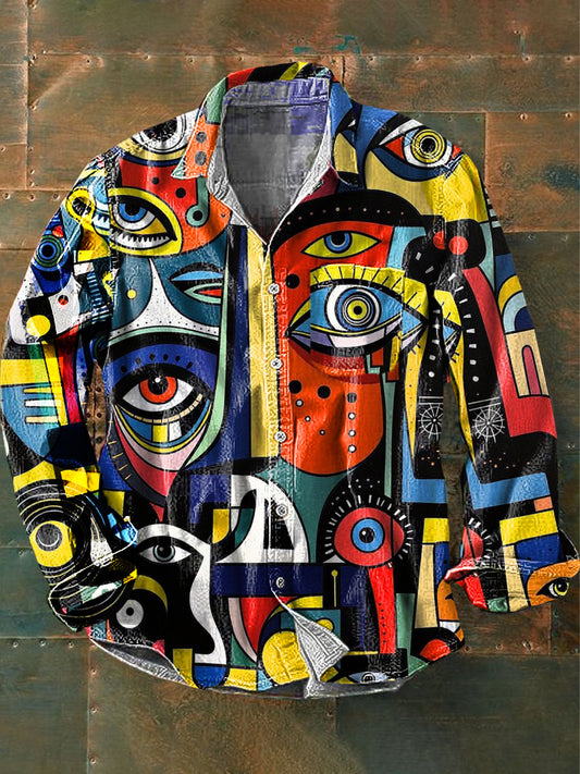 Chemise Homme Abstract Art Print à manches longues