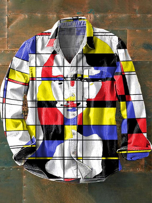 Chemise Homme Abstract Art Print à manches longues