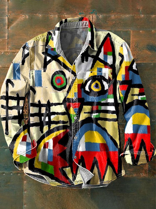 Chemise Homme Abstract Art Print à manches longues
