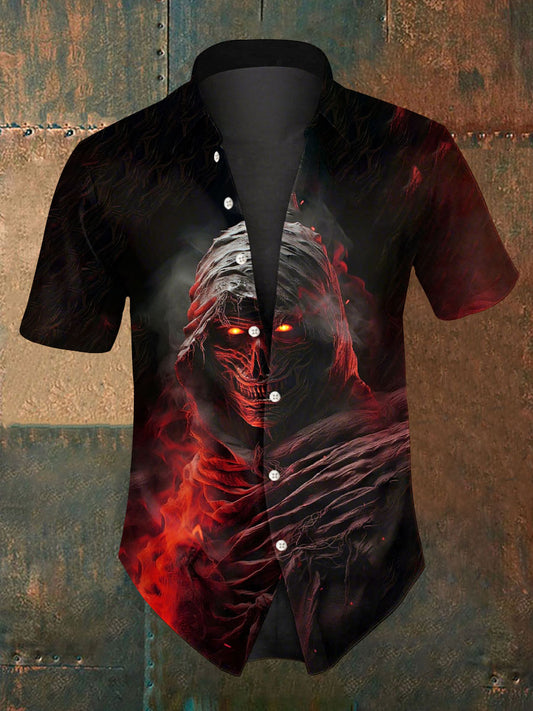Chemise à manches courtes Halloween Skull Homme