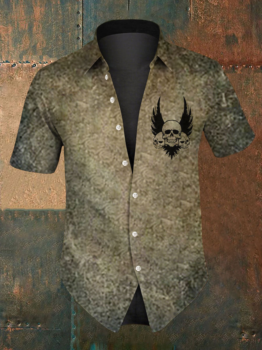 Chemise à manches courtes Halloween Skull Homme