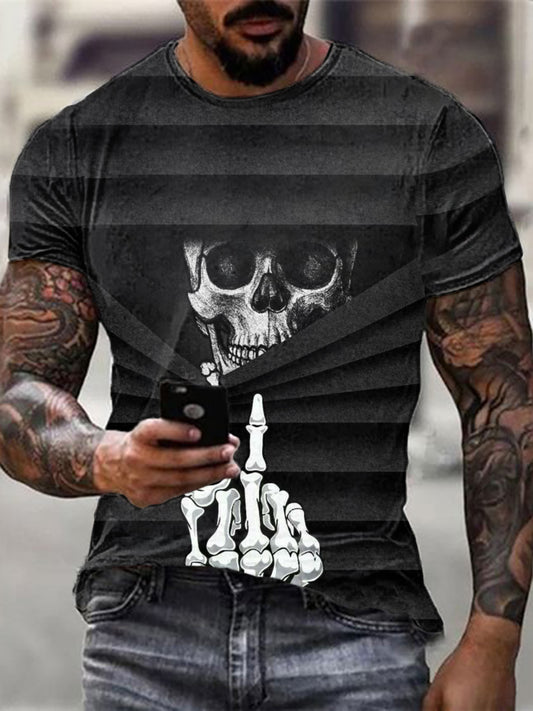 T-shirt Halloween Skull manches courtes pour hommes