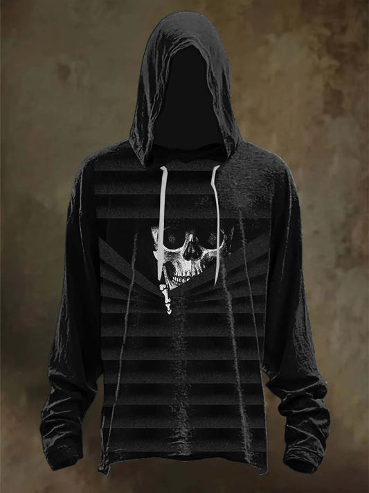 Sweat-shirt à capuche Halloween Voyeur Skull pour homme