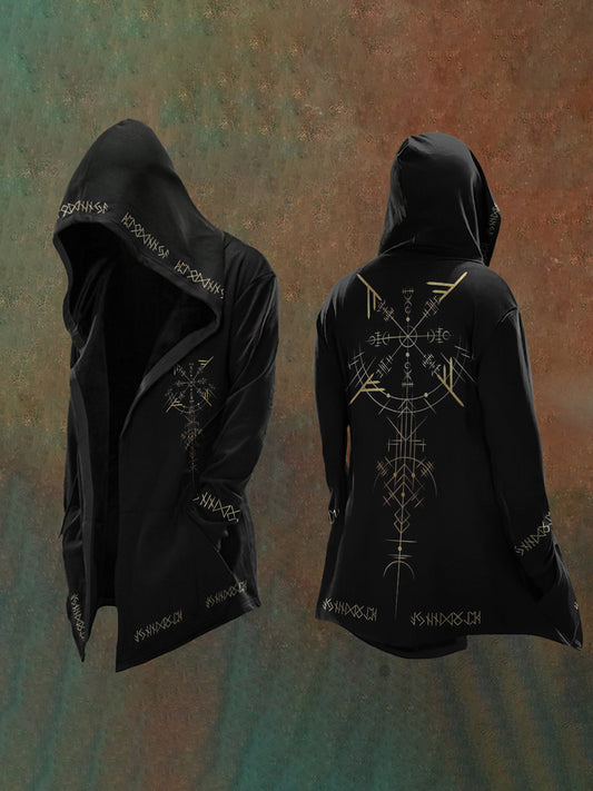 Cardigan à capuche mince de style Viking pour hommes