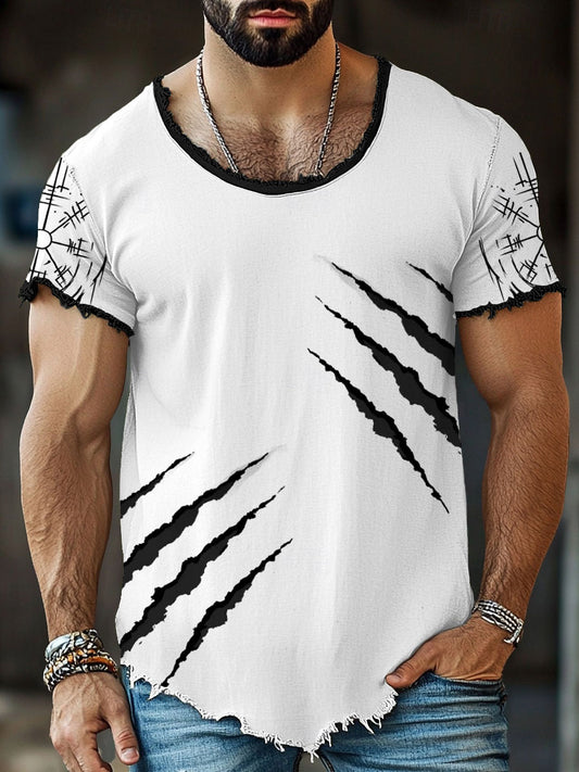 T-shirts Viking Wolf Scratch Fringe pour homme