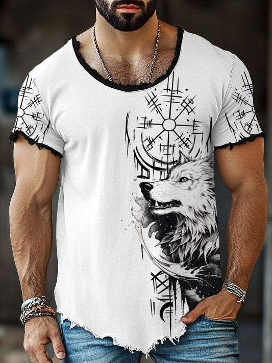 T-shirts à franges Viking Wolf Homme