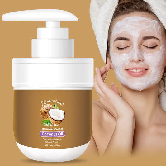 🎁 Compre 1 e ganhe 1 GRÁTIS! 🥥✨ Creme depilatório facial com coco – Suave e eficaz