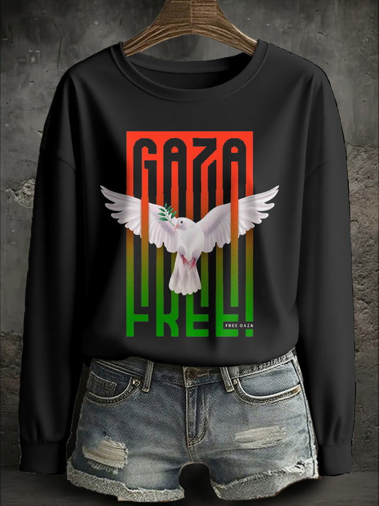 Sweat-shirt imprimé Free Peace Femme