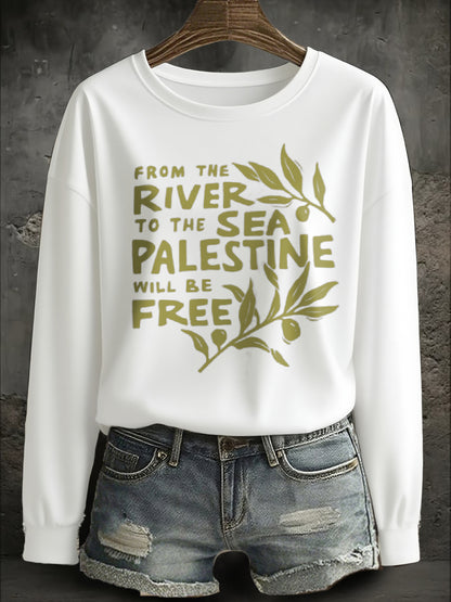 Sweat-shirt imprimé Free Peace Femme