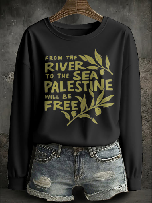 Sweat-shirt imprimé Free Peace Femme