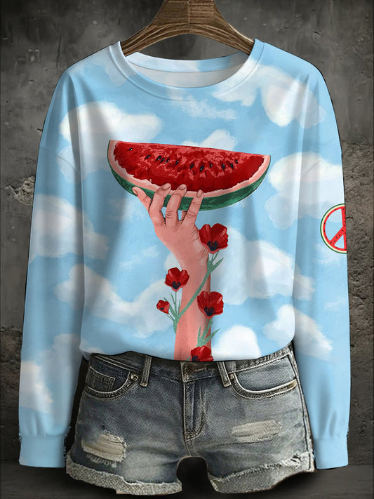 Sweat-shirt imprimé Free Peace Femme