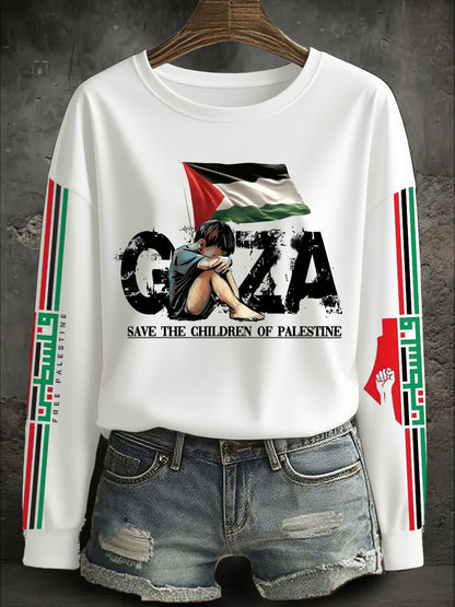 Sweat-shirt imprimé Free Peace Femme