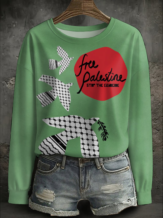 Sweat-shirt imprimé Free Peace Femme