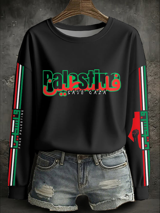 Sweat-shirt imprimé Free Peace Femme