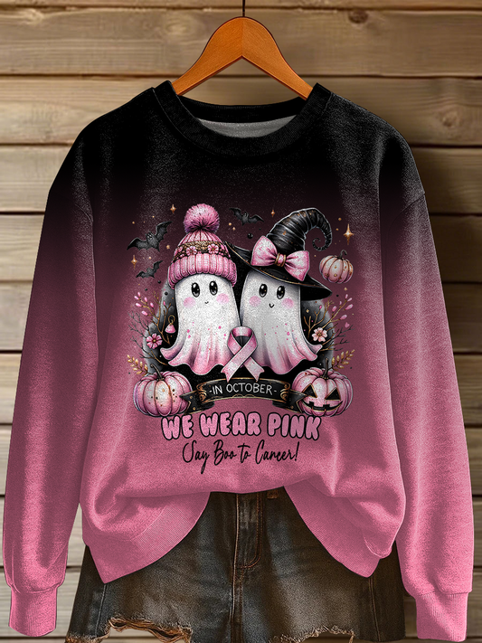 Sweat-shirt décontracté imprimé rose In october We Wear pour femme