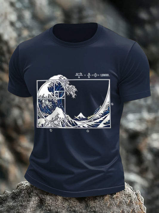 T-Shirts Fibonacci Math Wave pour homme