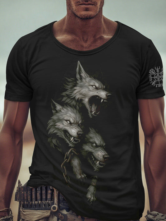 T-shirt Viking Wolf pour homme