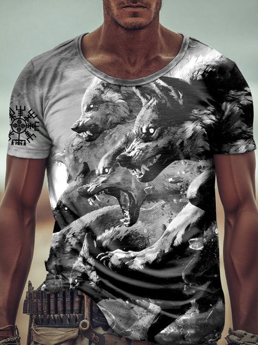 T-shirt Viking Wolf pour homme