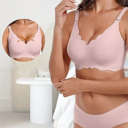 Soutien-gorge push-up plongeant en V profond sans armatures et sans coutures