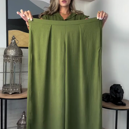 Pantalon extensible à jambes larges pour femmes avec cordon à la taille