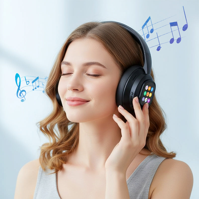 🎧 60% de réduction! ✨ Casque Bluetooth IA - Écran LCD intelligent et assistant vocal avec qualité sonore premium pour la musique et les appels 📱✨