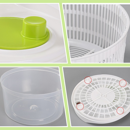 Multi-Functional Manual Salad Spinner for Vegetable & Fruit Washing