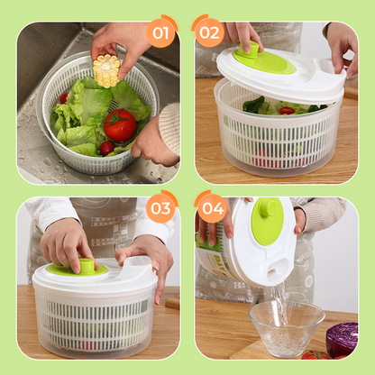 Multi-Functional Manual Salad Spinner for Vegetable & Fruit Washing