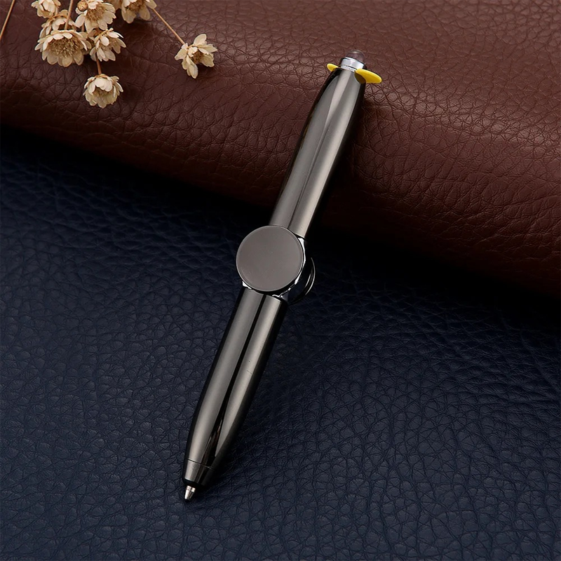 Stylo à bille rotatif anti-stress avec LED