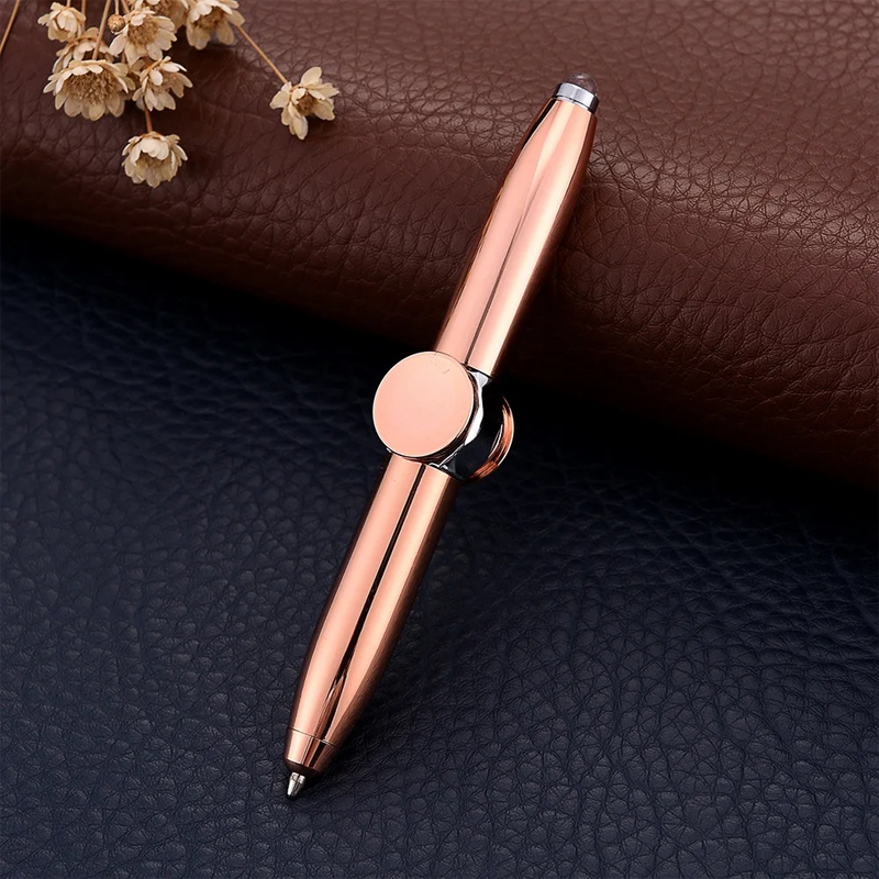 Stylo à bille rotatif anti-stress avec LED