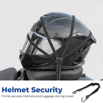 Corde à bagages universelle pour casque de moto avec 2 crochets