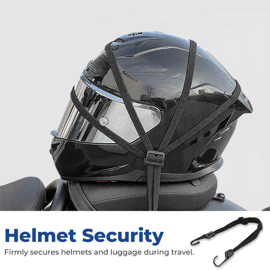 Corde à bagages universelle pour casque de moto avec 2 crochets