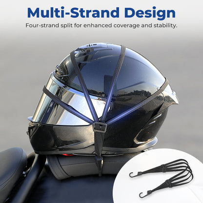 Corde à bagages universelle pour casque de moto avec 2 crochets