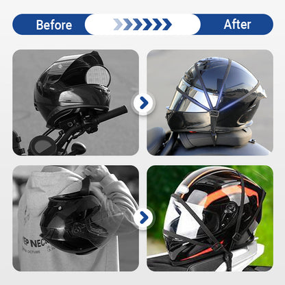 Corde à bagages universelle pour casque de moto avec 2 crochets