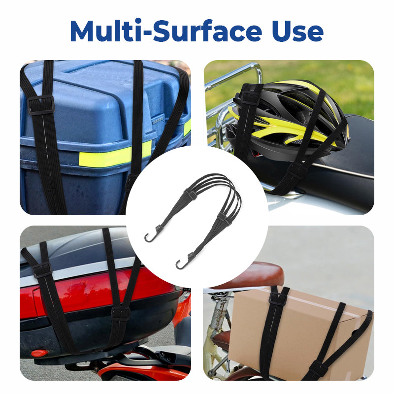 Corde à bagages universelle pour casque de moto avec 2 crochets
