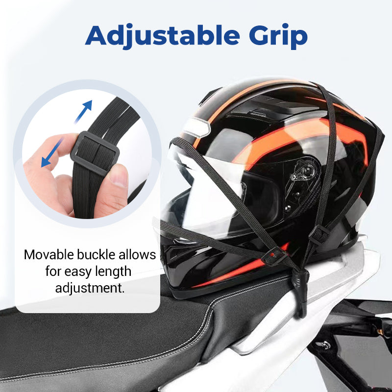 Corde à bagages universelle pour casque de moto avec 2 crochets