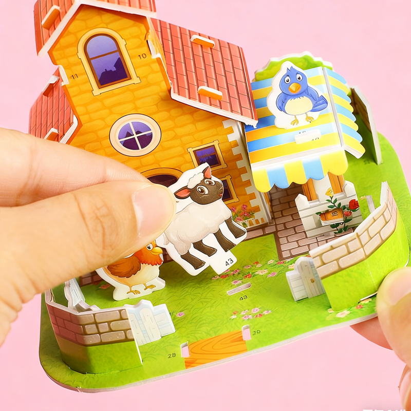 10 PCS 3D House Puzzles for Kids