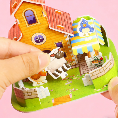 10 PCS 3D House Puzzles for Kids