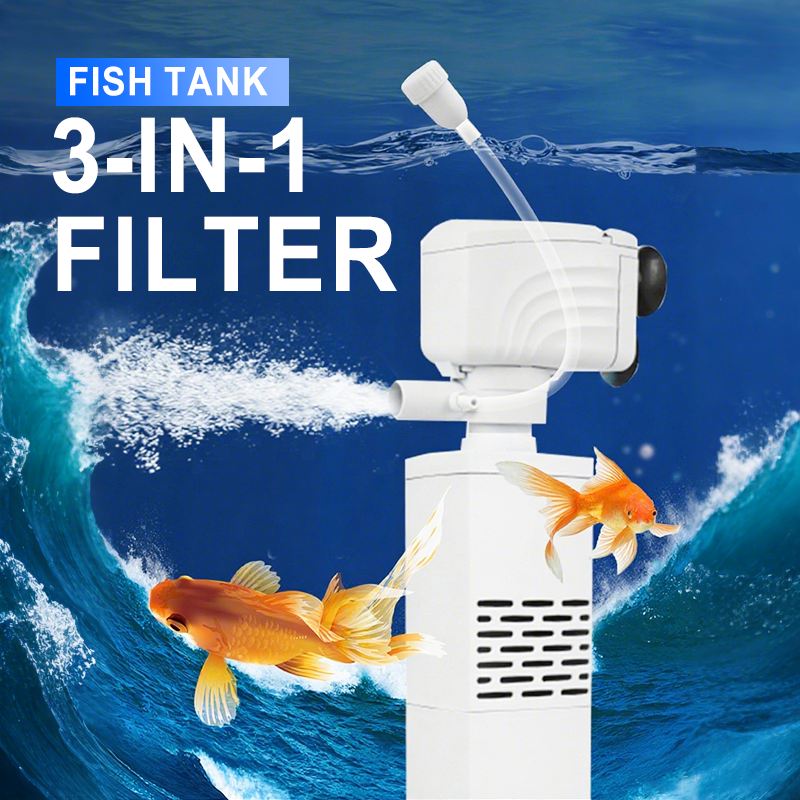 Filtre 3 en 1 pour aquarium – filtration, oxygénation et pompage de l'eau