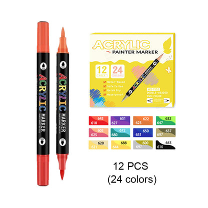 Kit de marqueurs aquarelle double couleur à double pointe