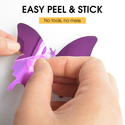 Autocollant mural miroir 3D papillon et tournesol