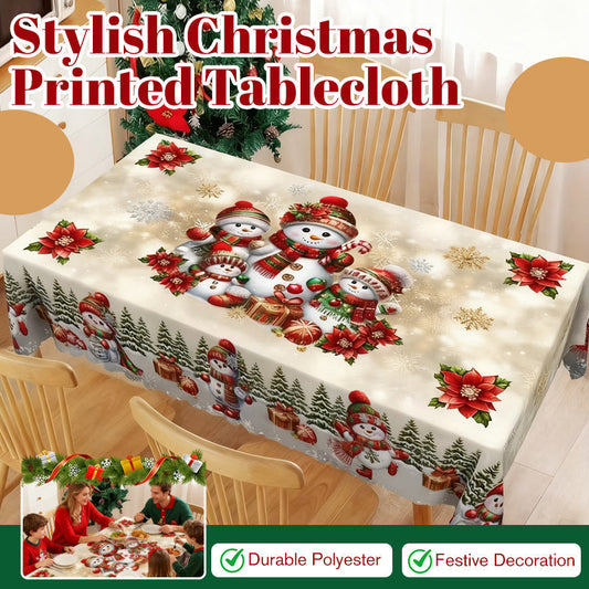🎁Toalha de mesa estampada de Natal🌟Padrões elegantes + tecido premium, presente ideal para amantes de decoração de casa!