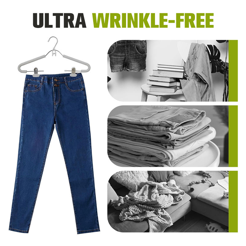 Cintres antidérapants avec clips et crochet